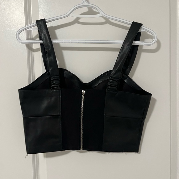 Dynamite faux leather crop bustier style top - Picture 2 of 3